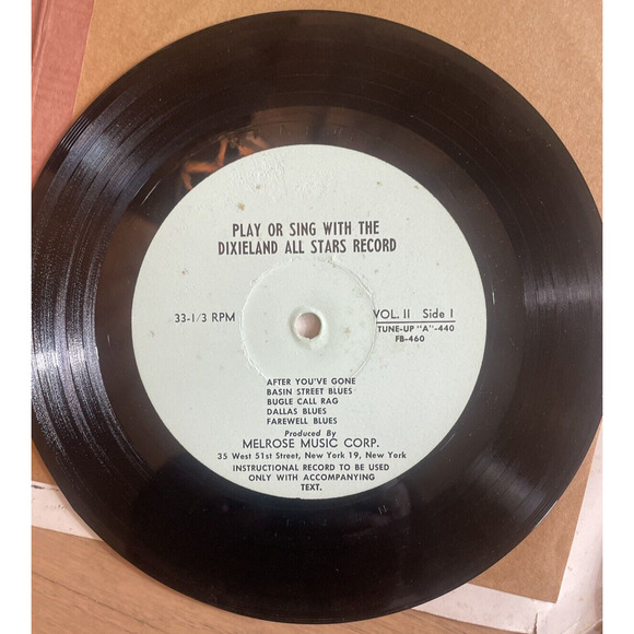DIXIELAND All Stars Play Sing Music Book Vtg Record (33 1/3) x2 C and Bass Clef - Picture 5 of 9
